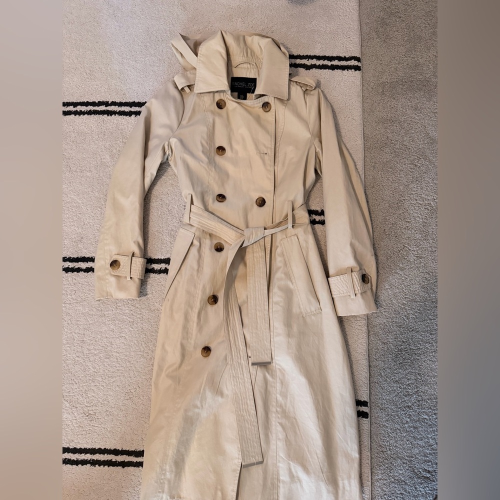 Rachel Zoe trench coat - detachable hoodie size M